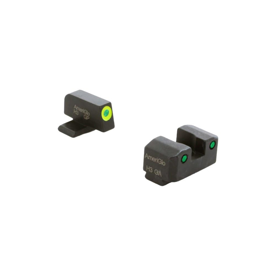Ameriglo Trooper Series Tritium Sight Set for SIG LumiGreen ProGlo Front Green Rear #8/#8