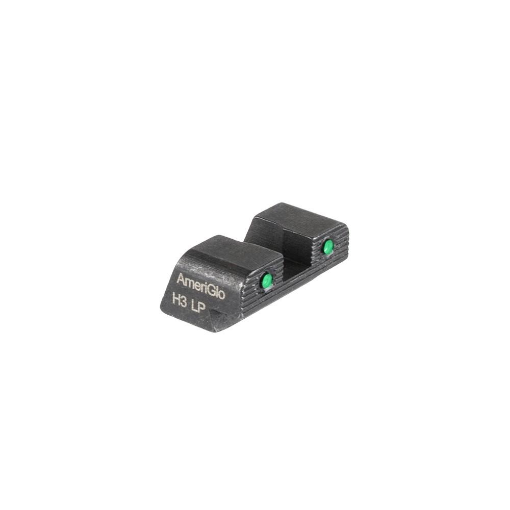Ameriglo Green Tritium 2-Dot Serrated Rear Sight .250" H .165" Notch #8 Sig/XD/Hellcat