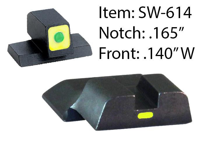 Ameriglo CAP Tritium Night Sight S&W M&P Front Green Outline LumiGreen