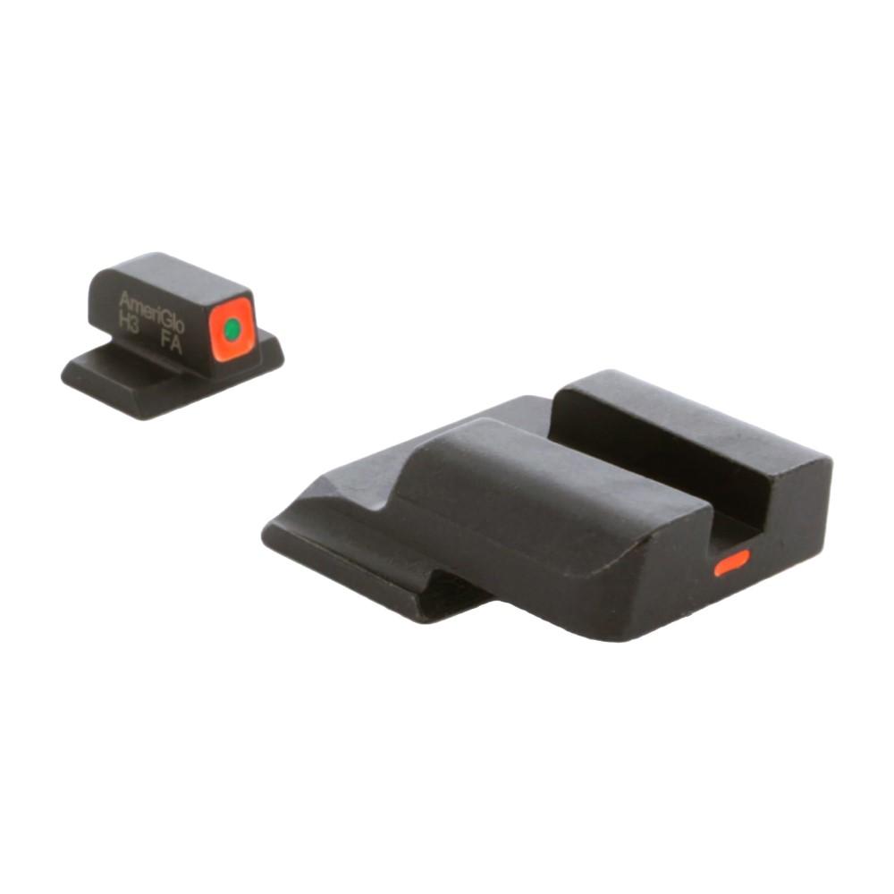 Ameriglo CAP M&P Shield Night Sight Set Green Front Orange Outline Orange Non-Trit Rear