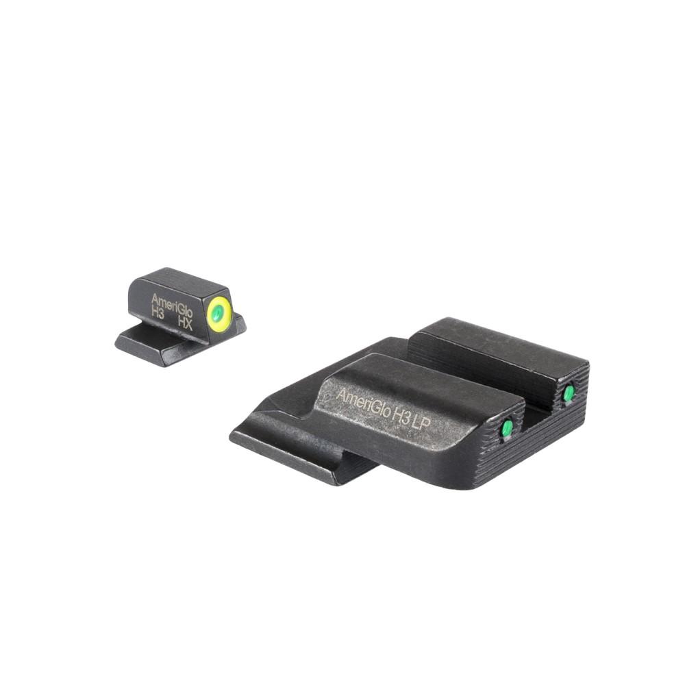 Ameriglo Trooper Three-Dot Night Sight Set LumiGreen Front Green Rear for S&W M&P