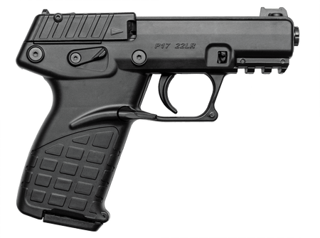 Kel-Tec P17BBLK10 P17 Compact Frame 22 LR 10+1 3.80" Black Threaded Barrel, Black Serrated Slide, Black Polymer Frame w/Picatinny Rail, Textured Grip, Ambidextrous