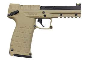 Kel-Tec PMR30TAN10 PMR30 22 WMR 10+1 4.30" Black Fluted Steel Barrel, Black/Tan Serrated Slide, Tan Polymer Frame w/Picatinny Rail, Tan Textured Polymer Grip