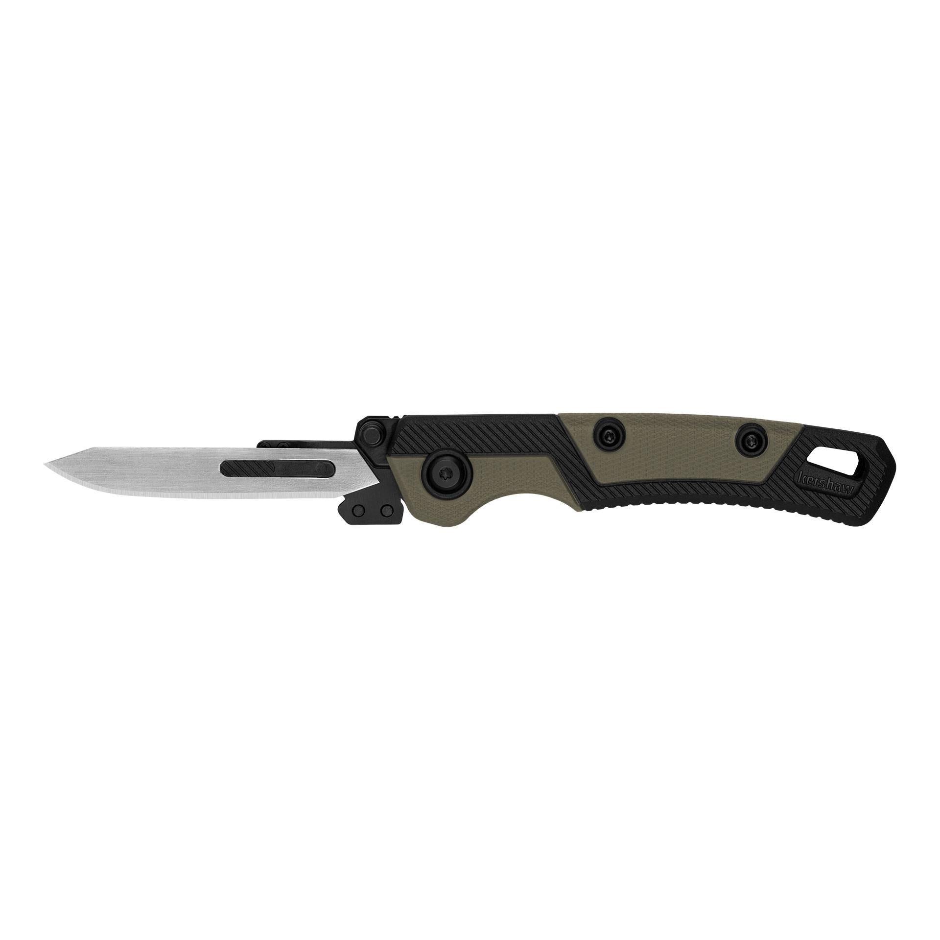 Kershaw Lonerock RBK 2 Skinning Knife with 15 Replacement Blades Tan Black