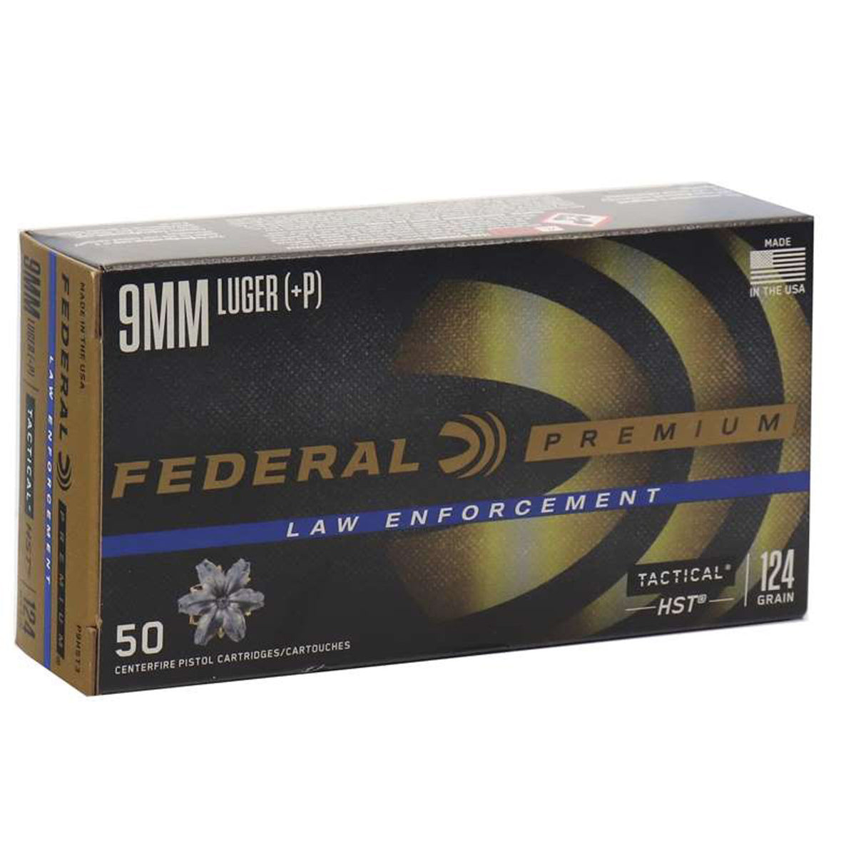 Federal Law Enforcement 9mm 124gr +P HST Jacketed Hollow Point(JHP)