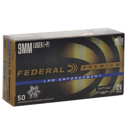 Federal Law Enforcement 9mm 124gr +P HST Jacketed Hollow Point(JHP)