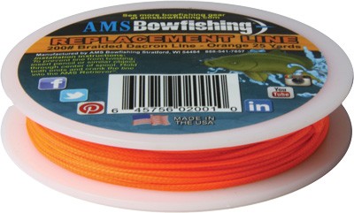 AMS Bowfishing 25-Yard #200 Orange Replacement Line