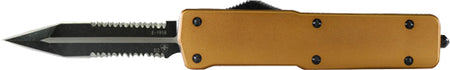 Templar Knife OTF Large Bronze Aluminum 3.5" Dagger Black Blade