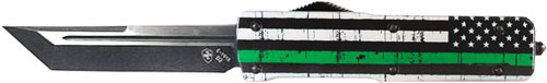 Templar Knife OTF Large Back The Green 3.5" Aluminum Tanto Blade