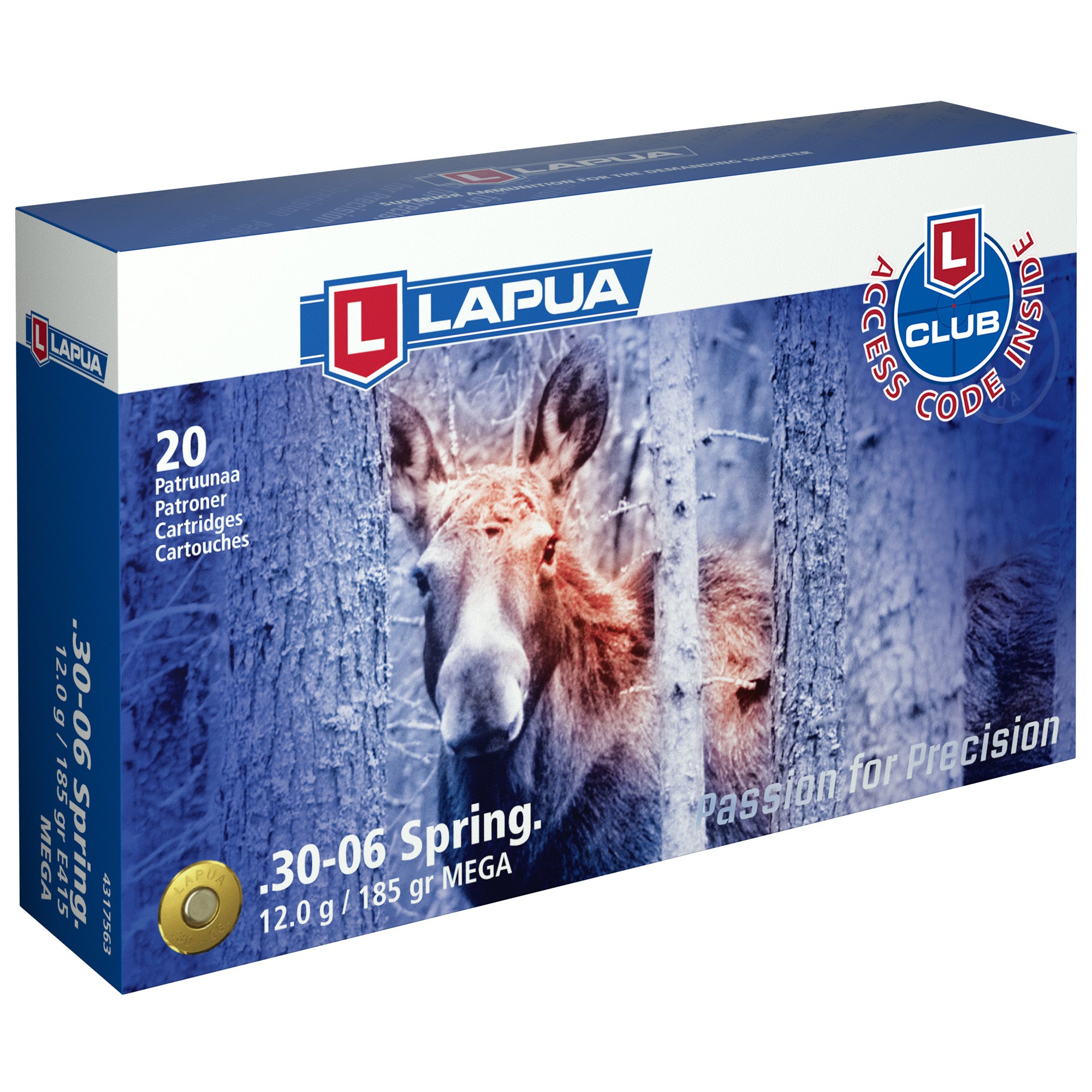 Lapua Mega Jacketed Soft Point 185 Grain .30-06 Springfield  6418267101714