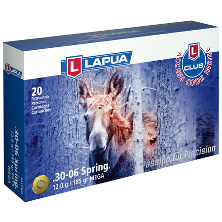 Lapua Mega Jacketed Soft Point 185 Grain .30-06 Springfield  6418267101714