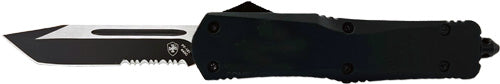 Templar Knife OTF Large Black Rubber 3.5" Black Tanto Serrated Blade