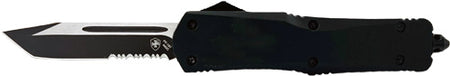 Templar Knife OTF Large Black Rubber 3.5" Black Tanto Serrated Blade