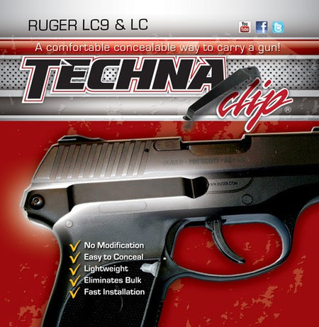 Techna Clip Ruger LC9/LC380 Right-Hand Retention Carry Clip