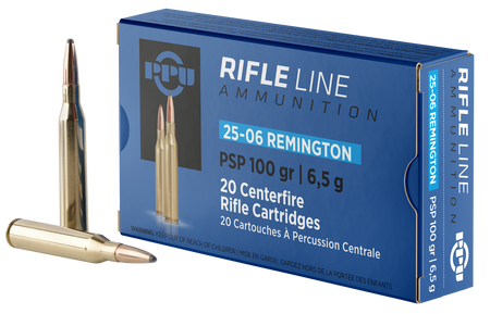 PPU PP2506P Standard Rifle Rifle 25-06 Rem 100 gr Pointed Soft Point (PSP) 20 Per Box/ 10 Cs