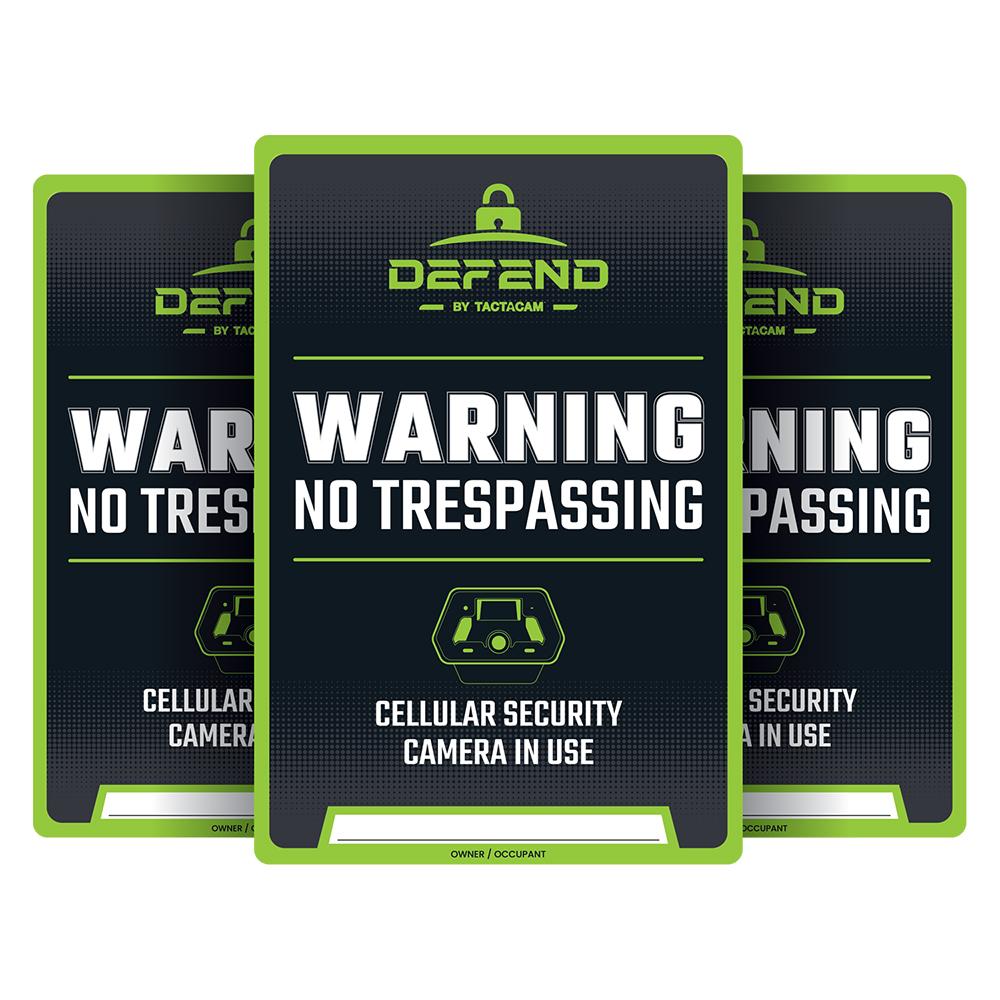 Tactacam Defend High Visibility No Trespassing Signs 3 Count