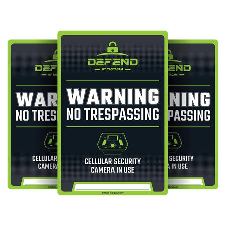 Tactacam Defend High Visibility No Trespassing Signs 3 Count