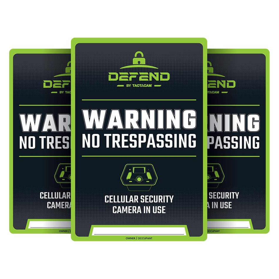 Tactacam Defend High Visibility No Trespassing Signs 3 Count