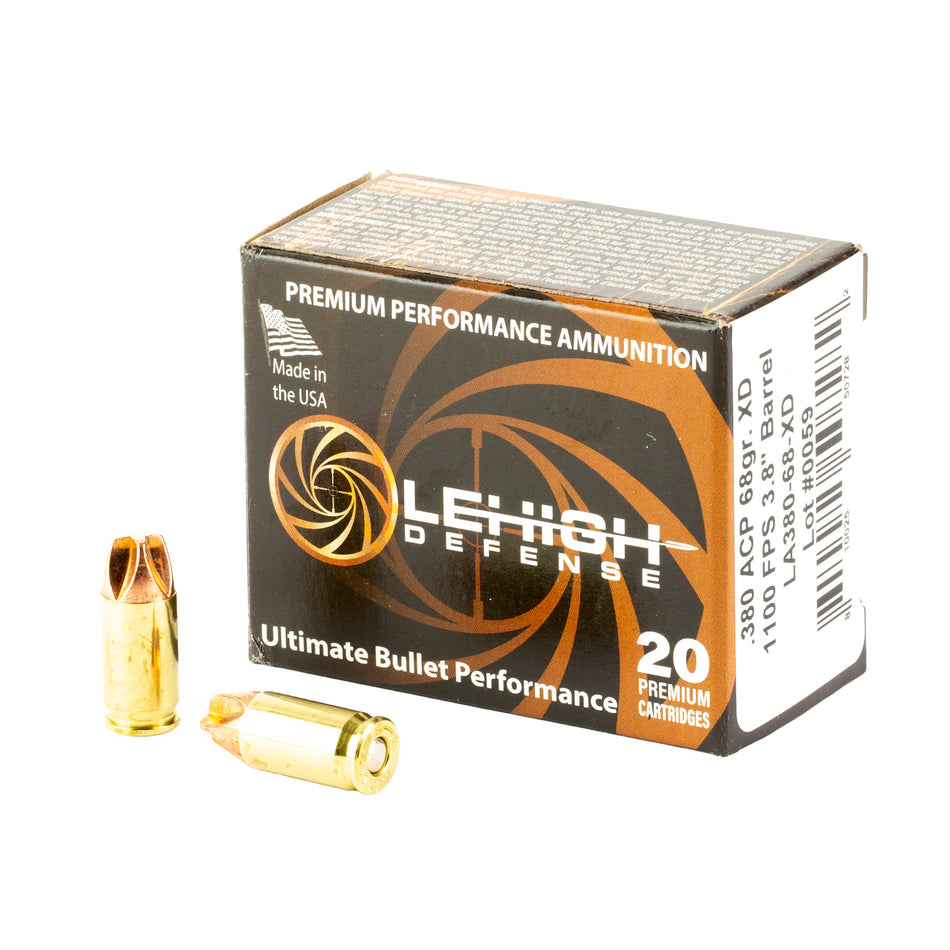 Lehigh Defense Xtreme Defense Fluid Transfer Monolithic 68 Grain .380 ACP/Auto 1100 fps 810025507282