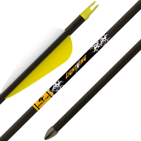 Gold Tip Arrow Lightning Youth 28" 2.5in Vanes Glue-In Point 3Pk