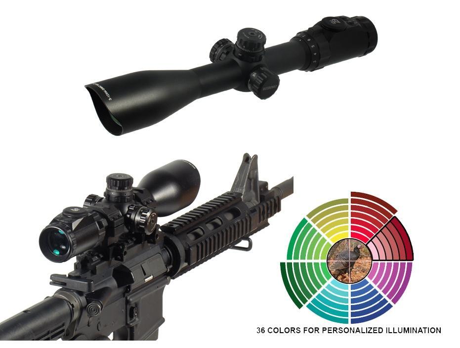 UTG Leapers AccuShot SWAT IE 3-12x44 AO 36-Color Illuminated Mil-Dot Riflescope Matte