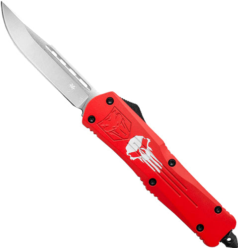 CobraTec Large FS3 OTF 3.5-Inch D2 Drop Point Red Punisher Knife