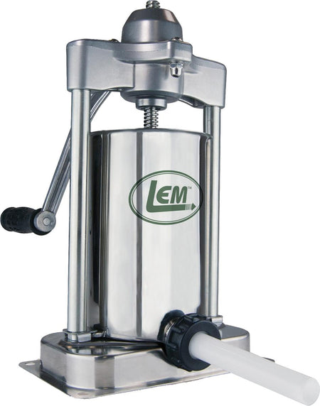 LEM Mighty Bite 5 lb Vertical Sausage Stuffer Gear-Driven Stainless Steel