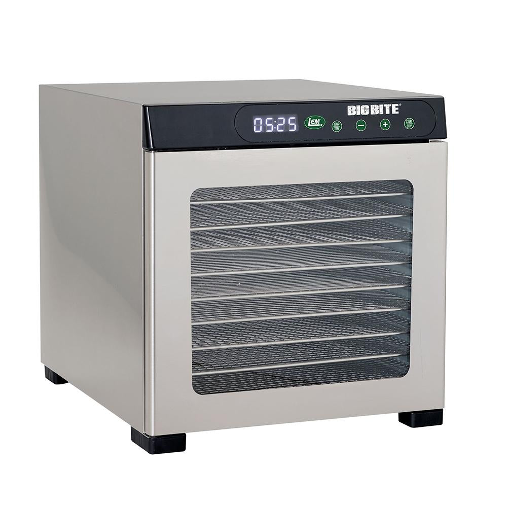 LEM BigBite 10-Tray Stainless Steel Dehydrator 800W with Digital Controls