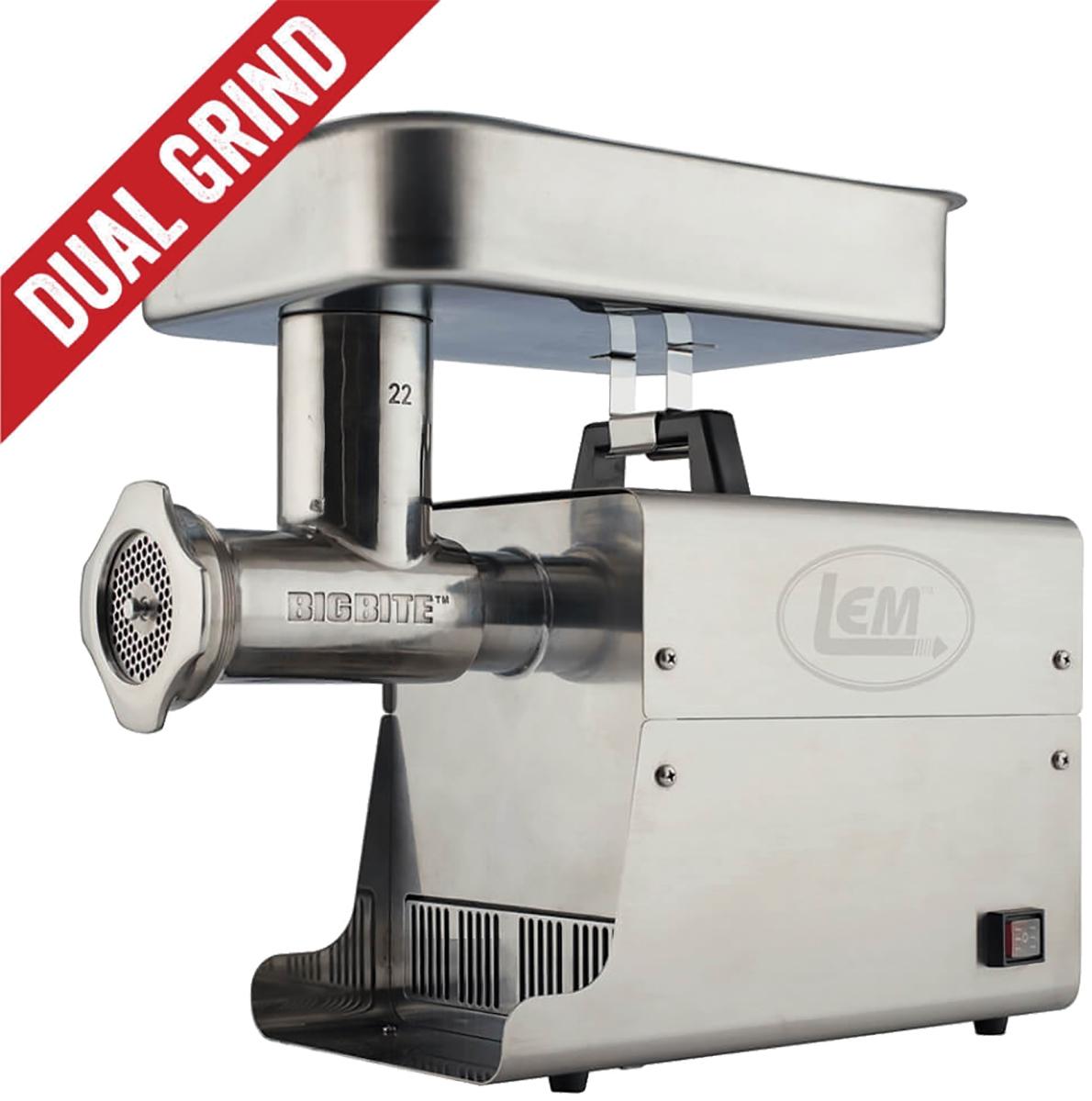 LEM Products Big Bite #22 Dual Grind 750-Watt Electric Meat Grinder