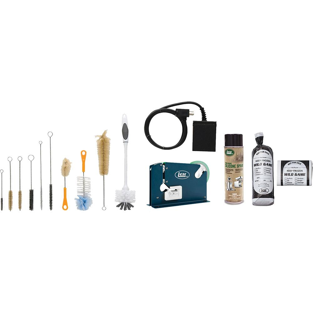 LEM Products Grinder Accessory Kit with Bags Foot Switch and Cleaning Brushes