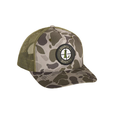 Leupold Duck Camo Green Adjustable Trucker Hat Pre-Curved Bill