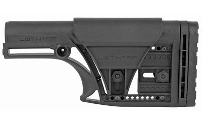Luth-AR MBA-1-3AX Adjustable Stock, 3-Axis Butt Plate, Fits A2 Rifle Length Buffer Tube, Black, AR-15/AR-10