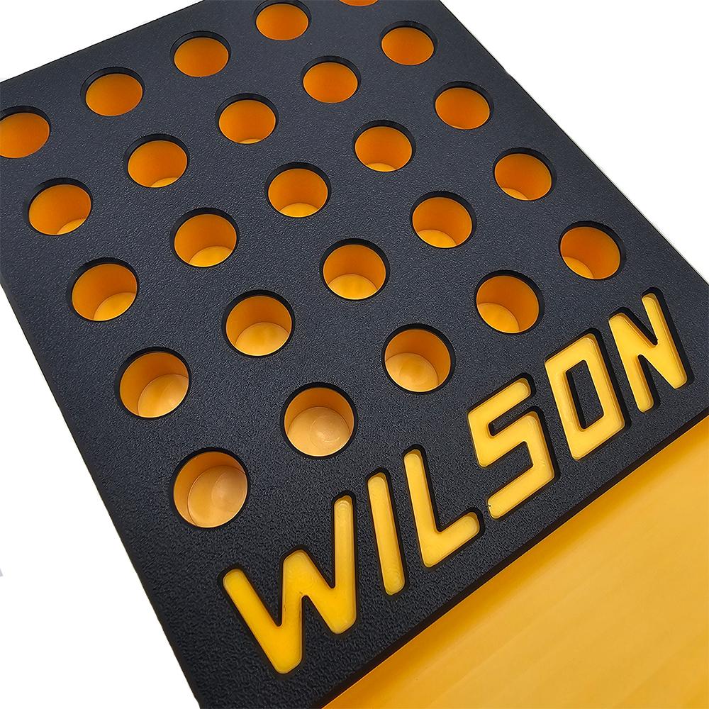 L.E. Wilson .440" Case Head 25-Hole Reloading Tray with Primer Cup Black/Yellow