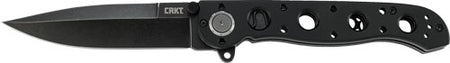 CRKT M16-02DB 3.5 Inch D2 Steel Plain Edge Black Knife with Deadbolt