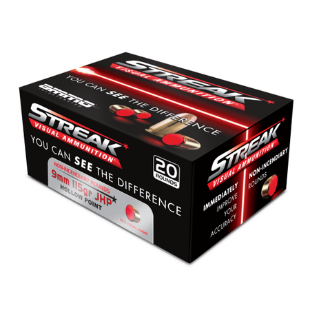 Ammo Inc Streak Visual (RED) Jacketed Hollow Point 115 Grain 9mm Luger/Parabellum 1124 fps 818778020959