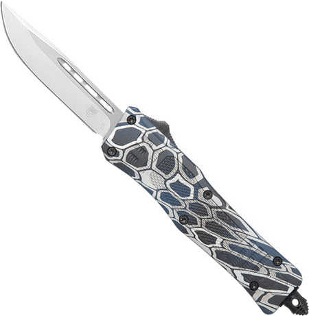 CobraTec Medium CTK1 OTF 3-Inch Drop Point Blue Cobra Skin CRKTE Knife