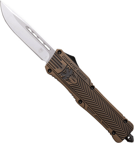 CobRaTec Medium CTK1 Dual Action OTF Bronze 3" D2 Drop Point Knife
