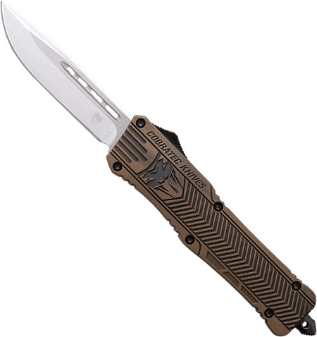 CobRaTec Medium CTK1 Dual Action OTF Bronze 3" D2 Drop Point Knife