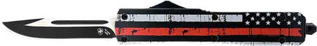 Templar Slim OTF Knife Back the Red 3.1" Black Drop Point