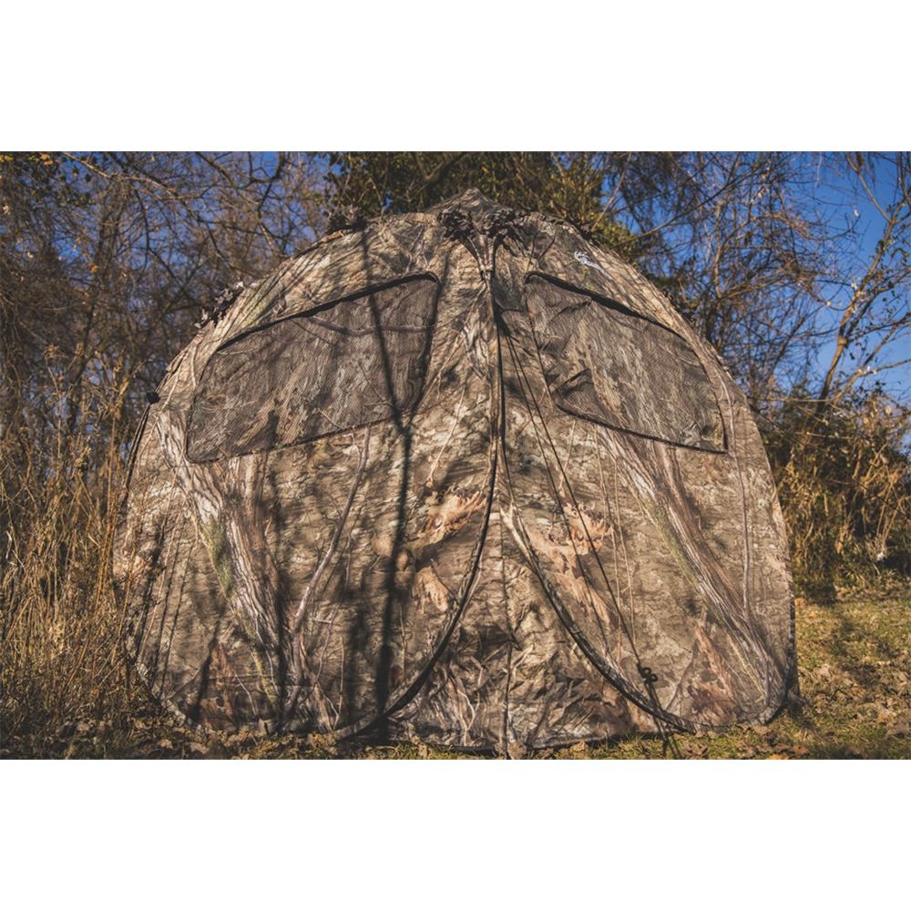 Ameristep Doghouse Extreme Ground Blind Mossy Oak Country DNA XL with 3D Edge ReLeaf Trim