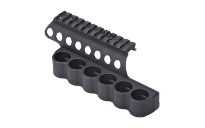 Mesa Tactical 6-Shell Shotshell Saddle with Rail for Mossberg 500 and 590, 12 Gauge, Black 93630