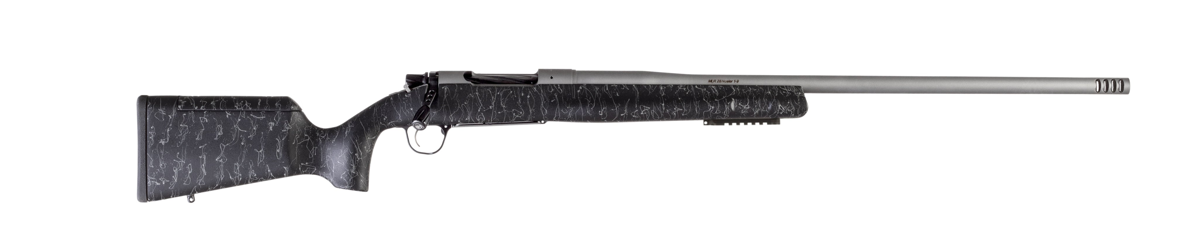 Christensen Arms 8010200500 Mesa Long Range 28 Nosler 3+1 26" Threaded Barrel, Tungsten Gray Cerakote, Black with Gray Webbing Stock