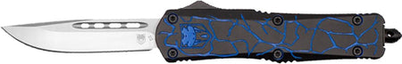 CobRaTec Medium FS-3 Dual Action OTF Fractured Black Blue 3" D2 Knife