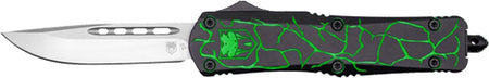 CobRaTec Medium FS-3 Dual Action OTF Fractured Black Green 3" D2 Knife