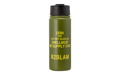 Mission First Tactical 16 oz Green Flip Top Insulated Tumbler M107 Howitzer