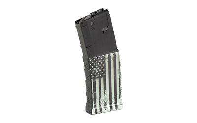 Mission First Tactical 30-Round .223/5.56 NATO AR-15 Mag, Black & White American Flag Design, Polymer
