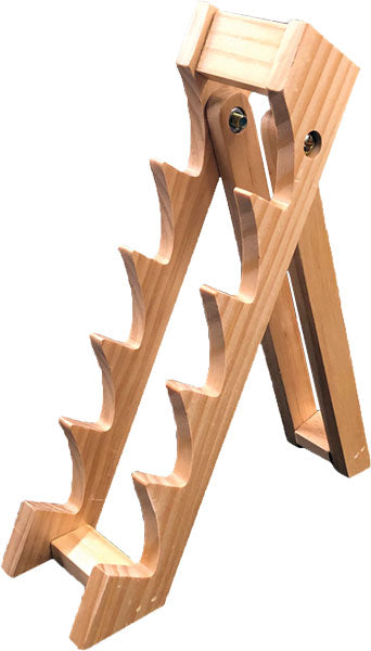 ABKT Wood 5-Knife Display Stand Light Wood Finish 10.25" Length