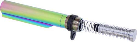 Guntec AR15 Mil Spec Buffer Tube Set with Rainbow PVD Finish