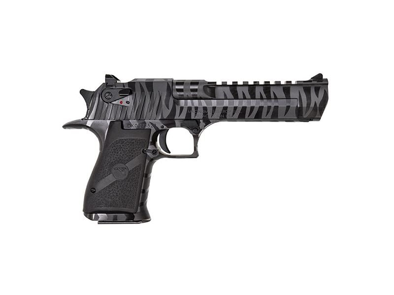 Magnum Research DE50BTS Desert Eagle Mark XIX 50 AE 6" 7+1 Black Carbon Steel with Tiger Stripes Frame & Slide Black Polymer Grip