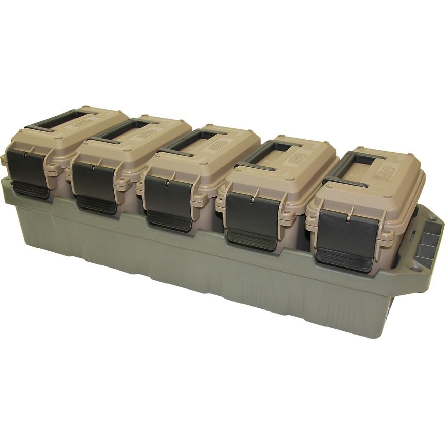 MTM Ammo Crate Mini 5-Can Tactical Storage and Transport System FDE/Army Green